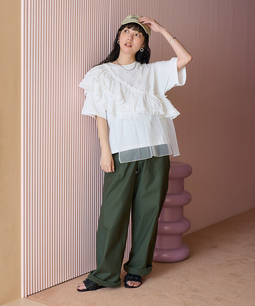 noirkeininomiya フリルチュールホワイトTシャツ noirkeininomiya フリルチュールホワイトTシャツ