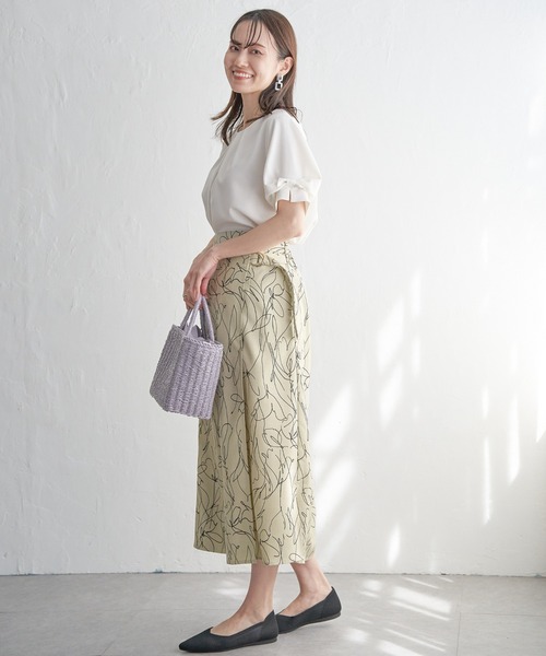 IKKA LOUNGE(イッカラウンジ)の「リネンライクラップスカート(スカート・レディース・オートミール/ダークネイビー・L/M/S)」の11枚目の写真