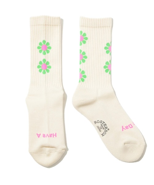 ROSTER SOX（ロスターソックス）の「ROSTER SOX/ロスターソックス　PEACE（ソックス/靴下・メンズ・クリーム/ベージュ・MEDIUM/LARGE）」の9枚目の写真