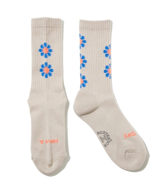 ROSTER SOX（ロスターソックス）の「ROSTER SOX/ロスターソックス　PEACE（ソックス/靴下・メンズ・クリーム/ベージュ・MEDIUM/LARGE）」の5枚目の写真