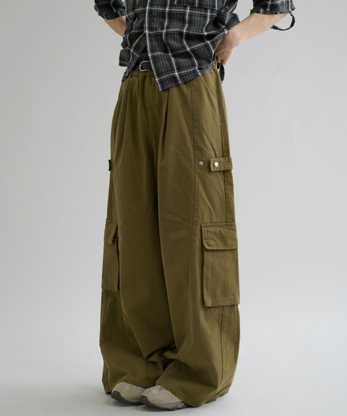 【EPNK】Snap button tuck cargo pantsカーゴパンツ EPNK】Snap button tuck cargo pants / スナップボタンタック