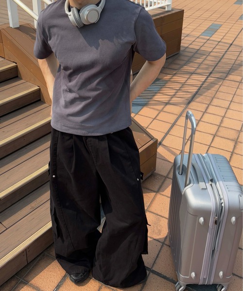 EPNK】Snap button tuck cargo pants / スナップボタンタック
