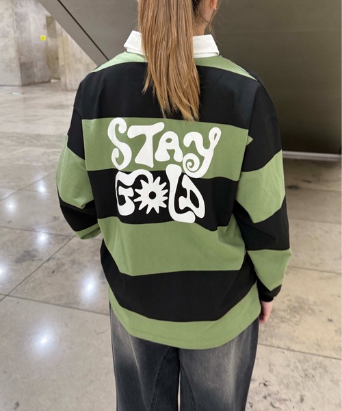 sedacle（セダクル）の「ボーダーラガーシャツ（Tシャツ/カットソー・レディース・グリーン/ベージュ・LARGE/MEDIUM/SMALL）」の20枚目の写真