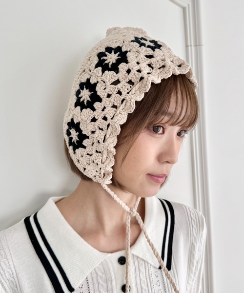 楽天市場】ヘッドドレス レディース リボン 花柄 ボンネット