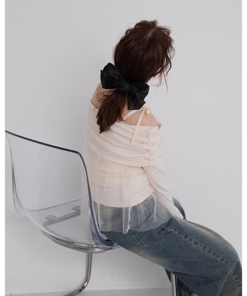 JUMELLE(ジュメロ)の「tulle off shoulder top(Tシャツ/カットソー・レディース・ベージュ/ピンク・FREE)」の17枚目の写真