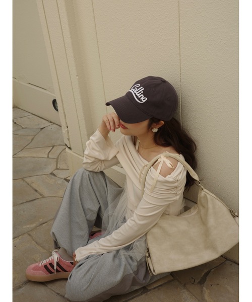 JUMELLE(ジュメロ)の「tulle off shoulder top(Tシャツ/カットソー・レディース・ベージュ/ピンク・FREE)」の11枚目の写真