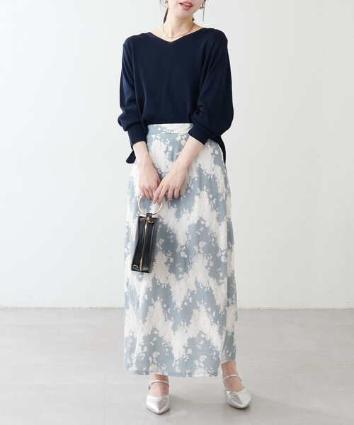 natural couture（ナチュラルクチュール）の「【ako】麻タッチⅤ開きニット（ニット/セーター・レディース・アイボリー/グレイッシュベージュ/ライム/ネイビー・FREE）」の20枚目の写真