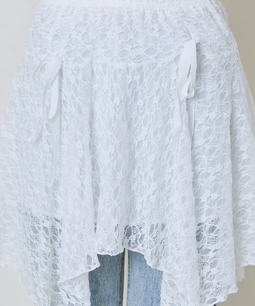 GORGE（ゴージ）の「《リボン×フリルレース》レディース ミニスカート レイヤード風デザイン 春夏秋（スカート・レディース・ブラック/オフホワイト・F）」の15枚目の写真