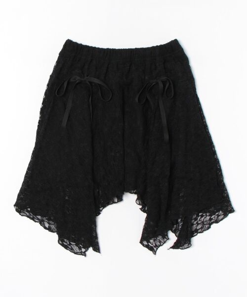 GORGE（ゴージ）の「《リボン×フリルレース》レディース ミニスカート レイヤード風デザイン 春夏秋（スカート・レディース・ブラック/オフホワイト・F）」の18枚目の写真