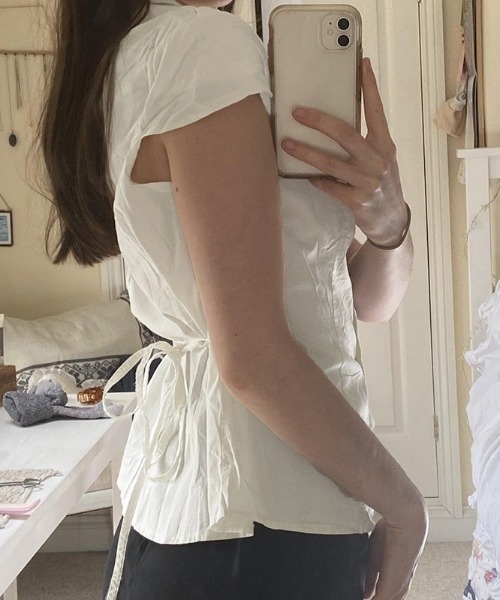 VIBGYOR（ヴィブジョー）の「【LAMPOON】シャーリングシャツ（シャツ/ブラウス・レディース・ブラック/ホワイト・LARGE/MEDIUM/SMALL）」の8枚目の写真