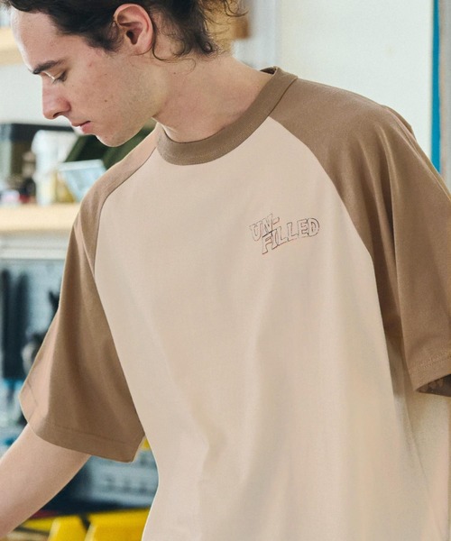 UN-FILLED（アンフィルド）の「mt9717- 90s GERBERA EAGLE RAGLAN SLEEVE T-SHIRT Tシャツ（Tシャツ/カットソー・メンズ・ブラック×ホワイト/ブラウン系その他/グリーン系その他・M/L/XL）」の6枚目の写真
