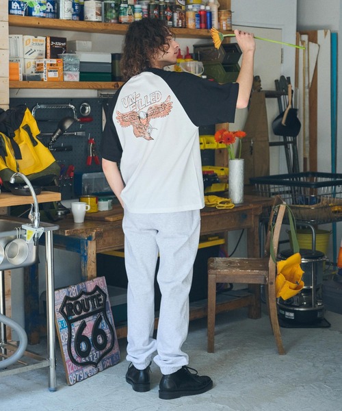 UN-FILLED（アンフィルド）の「mt9717- 90s GERBERA EAGLE RAGLAN SLEEVE T-SHIRT Tシャツ（Tシャツ/カットソー・メンズ・ブラック×ホワイト/ブラウン系その他/グリーン系その他・M/L/XL）」の15枚目の写真