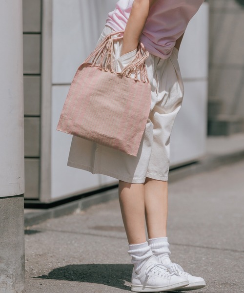 OJO DE MEX(オホデメックス)の「OJO DE MEX/オホデメックス Cotton Fold bag Mini フォールドミニトートバック(トートバッグ・レディース・イエロー/ピンク/グリーン/カーキブラウン・FREE)」の4枚目の写真