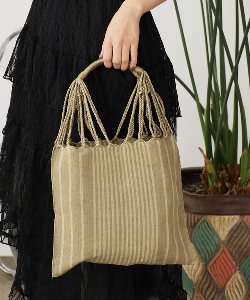 OJO DE MEX(オホデメックス)の「OJO DE MEX/オホデメックス Cotton Fold bag Mini フォールドミニトートバック(トートバッグ・レディース・イエロー/ピンク/グリーン/カーキブラウン・FREE)」の2枚目の写真