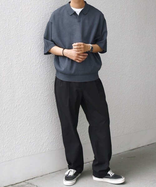 SHIPS any(シップス エニィ)の「SHIPS any:〈手洗い可能〉リネンミックス ハイゲージ ニット スキッパー ポロシャツ◇(ポロシャツ・メンズ・ネイビー/ブラック/オフホワイト/チャコールグレー/ダークブルー・MEDIUM/LARGE)」の20枚目の写真