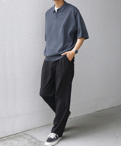 SHIPS any(シップス エニィ)の「SHIPS any:〈手洗い可能〉リネンミックス ハイゲージ ニット スキッパー ポロシャツ◇(ポロシャツ・メンズ・ネイビー/ブラック/オフホワイト/チャコールグレー/ダークブルー・MEDIUM/LARGE)」の21枚目の写真