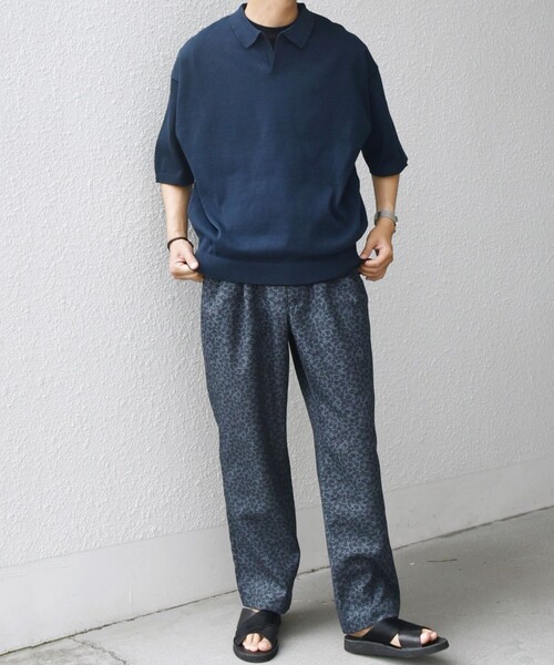 SHIPS any(シップス エニィ)の「SHIPS any:〈手洗い可能〉リネンミックス ハイゲージ ニット スキッパー ポロシャツ◇(ポロシャツ・メンズ・ネイビー/ブラック/オフホワイト/チャコールグレー/ダークブルー・MEDIUM/LARGE)」の7枚目の写真