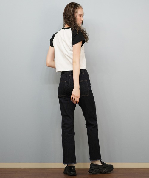 Kappa(カッパ)の「Kappa/カッパ 刺繍ロゴ ショート丈 半袖Tシャツ ミニTシャツ 215936(Tシャツ/カットソー・レディース・ホワイト/ライトブルー/ブラック・L/M)」の18枚目の写真
