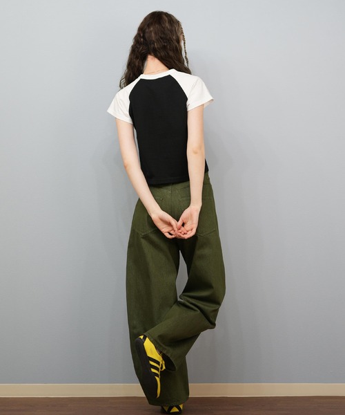 Kappa(カッパ)の「Kappa/カッパ 刺繍ロゴ ショート丈 半袖Tシャツ ミニTシャツ 215936(Tシャツ/カットソー・レディース・ホワイト/ライトブルー/ブラック・L/M)」の12枚目の写真