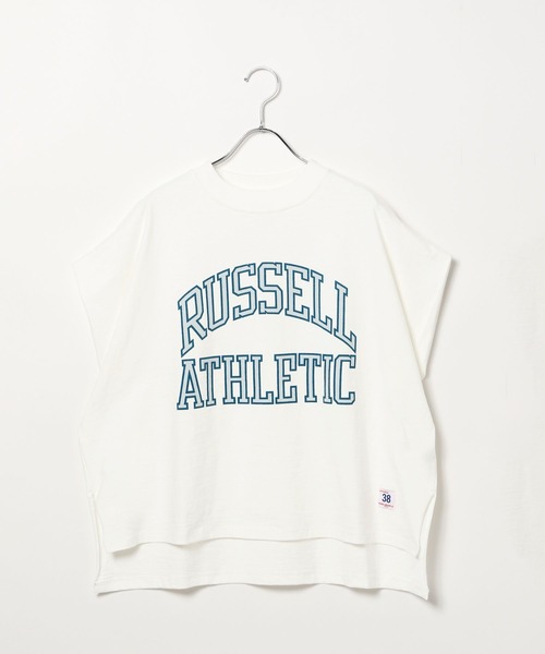 Russell Athletic（ラッセルアスレティック）の「【RUSSELL ATHLETIC (ラッセルアスレティック）】別注ロゴTシャツ（Tシャツ/カットソー・レディース・オフホワイト/チャコール/オレンジ・FREE）」の11枚目の写真