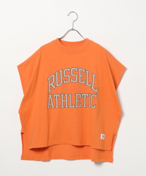 Russell Athletic 金タグ フットボールTシャツ オレンジ セール】【RUSSELL ATHLETIC (ラッセルアスレティック）】別注ロゴT
