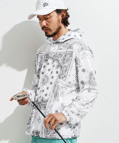 1minute 1second(ワンミニットワンセカンド)の「mj10652-bandana pattern hoodie blouson フーディーブルゾン(マウンテンパーカー・メンズ・ブラック×ホワイト/ホワイト×ブラック/ブラック×ブルー・S/M/L/XL)」の5枚目の写真