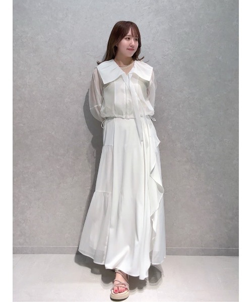 AND COUTURE（アンドクチュール）の「オーガンジーラッフルティアードスカート（スカート・レディース・ブラック/オフホワイト・FREE）」の11枚目の写真