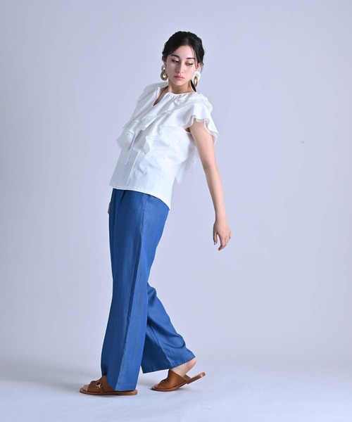 RAW FUDGE（ローファッジ）の「シルケット天竺フリルプルオーバー（Tシャツ/カットソー・レディース・オフホワイト/ブラック/チャコールグレー・M）」の14枚目の写真