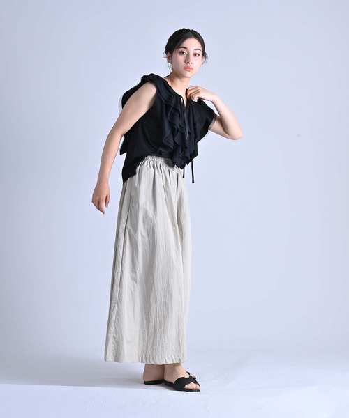 RAW FUDGE（ローファッジ）の「シルケット天竺フリルプルオーバー（Tシャツ/カットソー・レディース・オフホワイト/ブラック/チャコールグレー・M）」の17枚目の写真