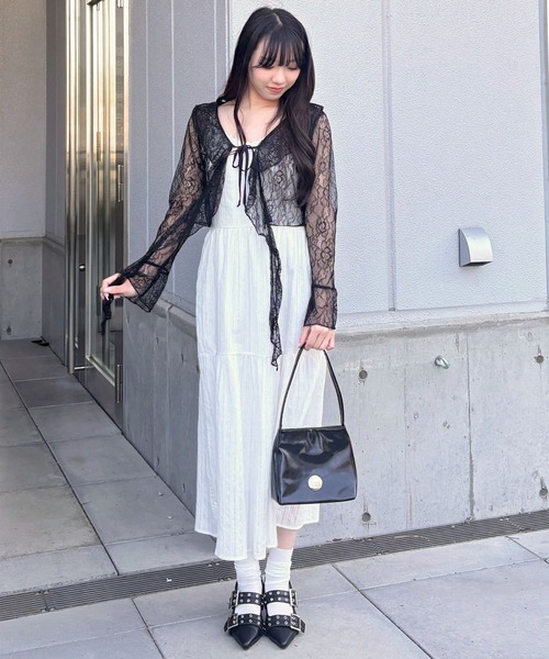 3.3 Field Trip （3.3フィールドトリップ）の「3.3 Field Trip／カスケードフリルカーディガン（カーディガン/ボレロ・レディース・ホワイト/ブラック・FREE）」の12枚目の写真