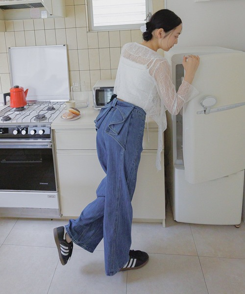 3.3 Field Trip （3.3フィールドトリップ）の「3.3 Field Trip／カスケードフリルカーディガン（カーディガン/ボレロ・レディース・ホワイト/ブラック・FREE）」の6枚目の写真