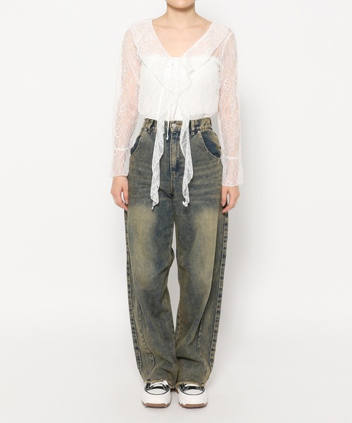 3.3 Field Trip （3.3フィールドトリップ）の「3.3 Field Trip／カスケードフリルカーディガン（カーディガン/ボレロ・レディース・ホワイト/ブラック・FREE）」の21枚目の写真