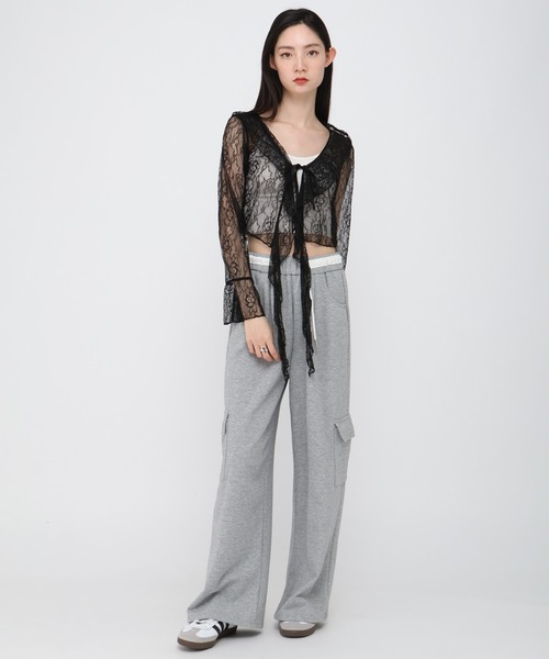 3.3 Field Trip （3.3フィールドトリップ）の「3.3 Field Trip／カスケードフリルカーディガン（カーディガン/ボレロ・レディース・ホワイト/ブラック・FREE）」の15枚目の写真