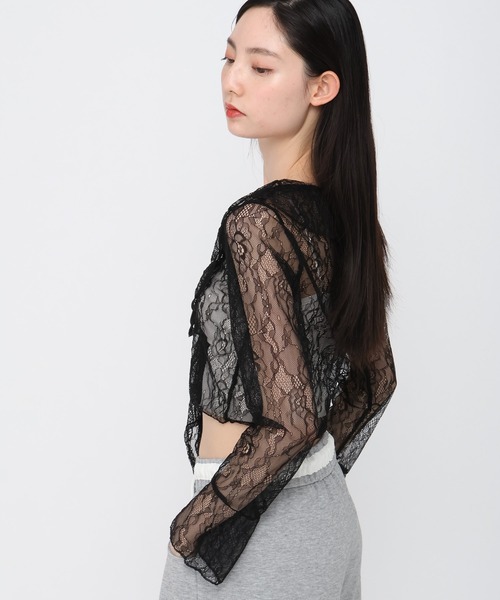 3.3 Field Trip （3.3フィールドトリップ）の「3.3 Field Trip／カスケードフリルカーディガン（カーディガン/ボレロ・レディース・ホワイト/ブラック・FREE）」の20枚目の写真