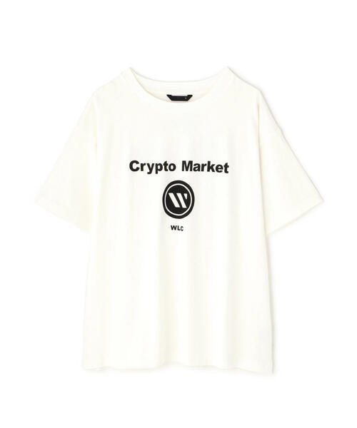 ロゴマーク半袖Tシャツ ホワイト WHITELAND/ホワイトランド/CRYPTO MARKET TEE（Tシャツ