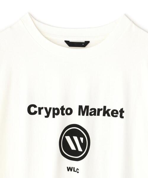 ロゴマーク半袖Tシャツ ホワイト WHITELAND/ホワイトランド/CRYPTO MARKET TEE（Tシャツ