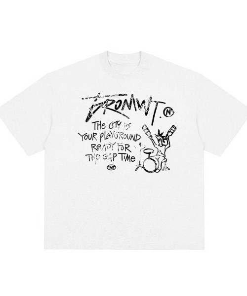 韓国 ストリート Tシャツ ロゴ プリント ロゴ プリント 古着風 Tシャツ 韓国ファッション 韓国ストリート