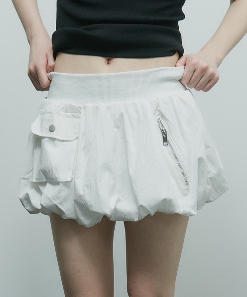 uyu.（ウユ）の「カーゴバルーンミニスカート（スカート・レディース・グレー/ブラック/ホワイト・FREE）」の2枚目の写真