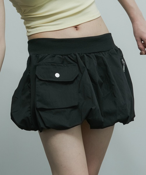 uyu.（ウユ）の「カーゴバルーンミニスカート（スカート・レディース・グレー/ブラック/ホワイト・FREE）」の3枚目の写真