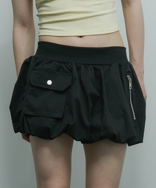 uyu.（ウユ）の「カーゴバルーンミニスカート（スカート・レディース・グレー/ブラック/ホワイト・FREE）」の9枚目の写真