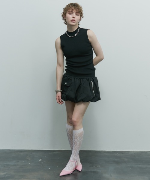 uyu.（ウユ）の「カーゴバルーンミニスカート（スカート・レディース・グレー/ブラック/ホワイト・FREE）」の20枚目の写真