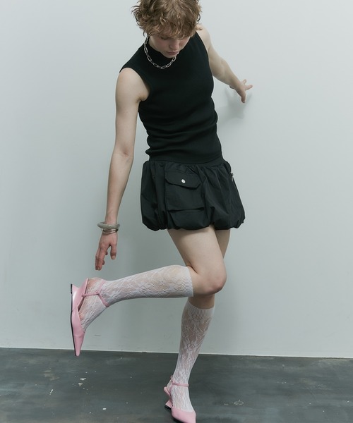 uyu.（ウユ）の「カーゴバルーンミニスカート（スカート・レディース・グレー/ブラック/ホワイト・FREE）」の18枚目の写真