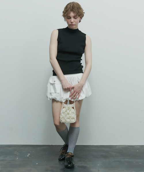 uyu.（ウユ）の「カーゴバルーンミニスカート（スカート・レディース・グレー/ブラック/ホワイト・FREE）」の14枚目の写真