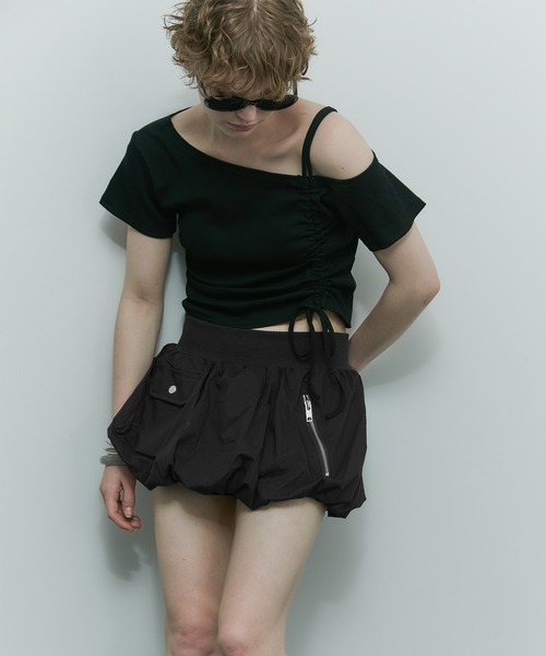 uyu.（ウユ）の「カーゴバルーンミニスカート（スカート・レディース・グレー/ブラック/ホワイト・FREE）」の10枚目の写真