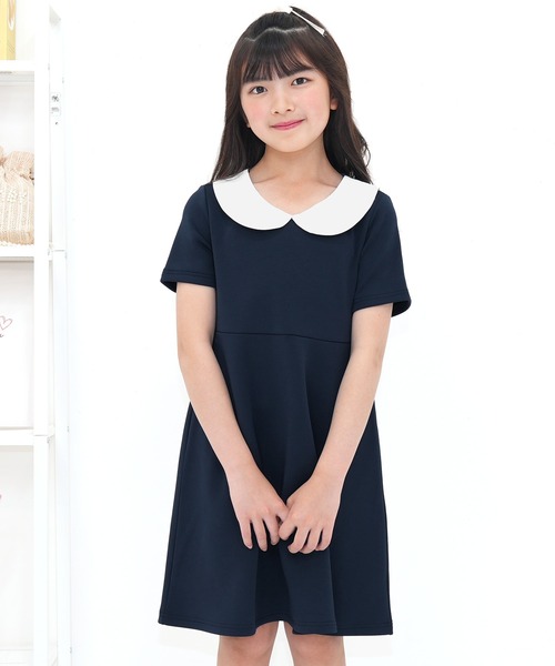 Bee des Bee(ビーデスビー)の「襟付き半袖ワンピース(ワンピース・キッズ・ブラック/ネイビー・130cm/120cm/110cm/150cm/140cm/100cm)」の1枚目の写真