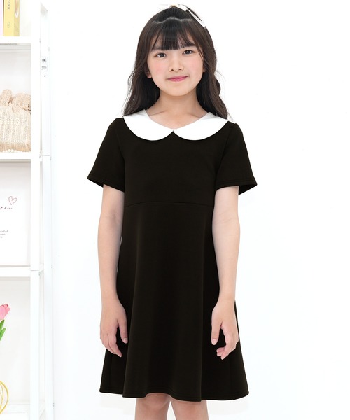 Bee des Bee(ビーデスビー)の「襟付き半袖ワンピース(ワンピース・キッズ・ブラック/ネイビー・130cm/120cm/110cm/150cm/140cm/100cm)」の4枚目の写真
