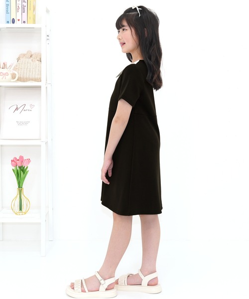Bee des Bee(ビーデスビー)の「襟付き半袖ワンピース(ワンピース・キッズ・ブラック/ネイビー・130cm/120cm/110cm/150cm/140cm/100cm)」の7枚目の写真
