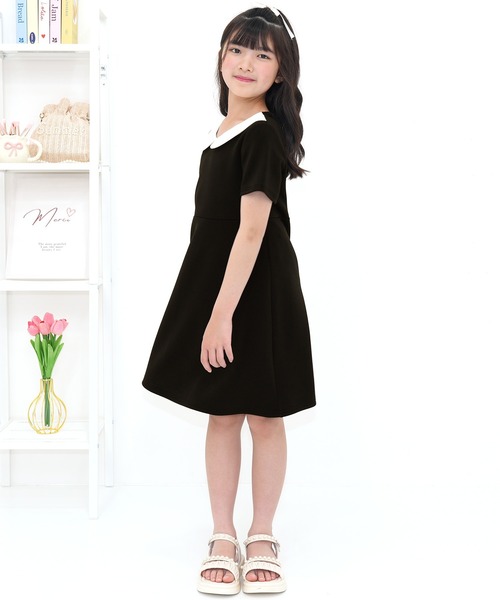 Bee des Bee(ビーデスビー)の「襟付き半袖ワンピース(ワンピース・キッズ・ブラック/ネイビー・130cm/120cm/110cm/150cm/140cm/100cm)」の8枚目の写真