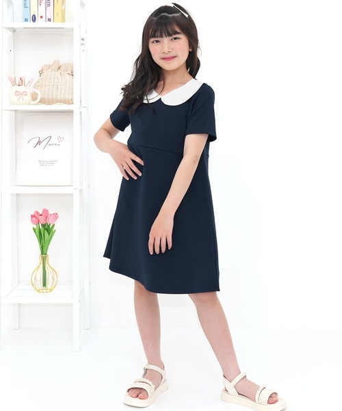 Bee des Bee(ビーデスビー)の「襟付き半袖ワンピース(ワンピース・キッズ・ブラック/ネイビー・130cm/120cm/110cm/150cm/140cm/100cm)」の12枚目の写真