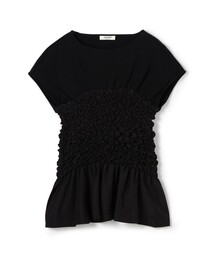 MACPHEE | フリルコンビ クルーネックプルオーバー(Tシャツ/カットソー)